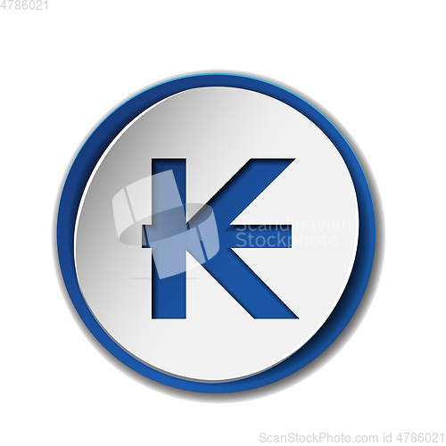 Image of Kip currency symbol on colored circle flat icon