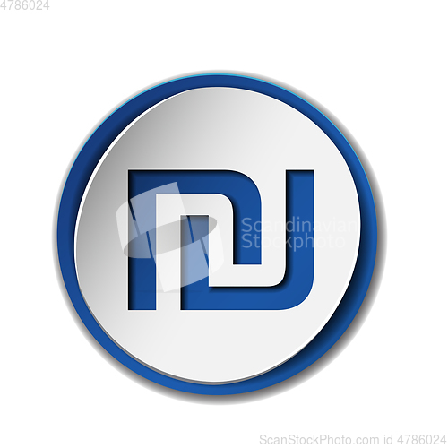Image of Shekel currency symbol on colored circle flat icon