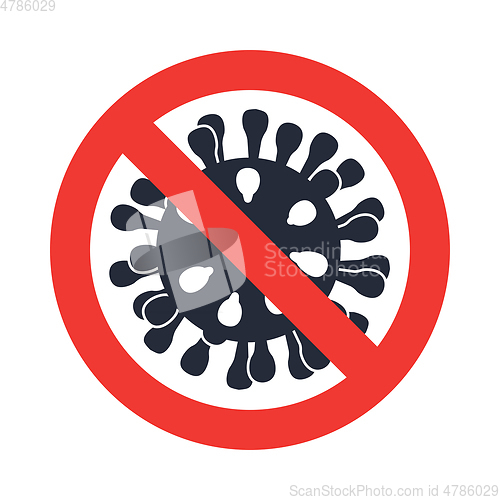 Image of Coronavirus Icon with Red Prohibit Sign, 2019-nCov novel coronavirus concept sign