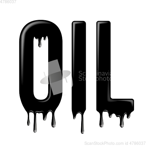 Image of Vector word made of flowing liquid black oil.