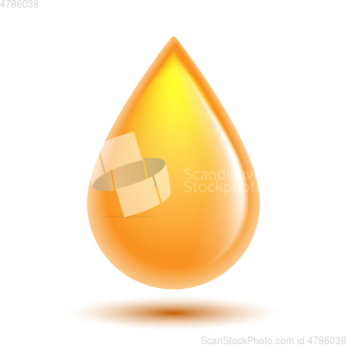 Image of Yellow oil droplet isolated on white photo-realistic vector illustration