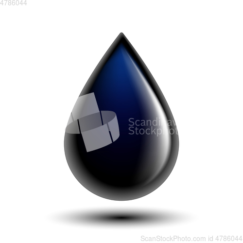 Image of Black oil droplet isolated on white photo-realistic vector illustration