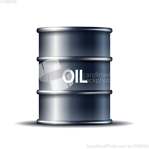 Image of Black metal oil barrel with word OIL isolated on white