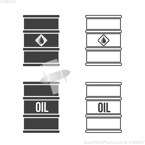 Image of Set of Oil barrel icon vector, flat sign