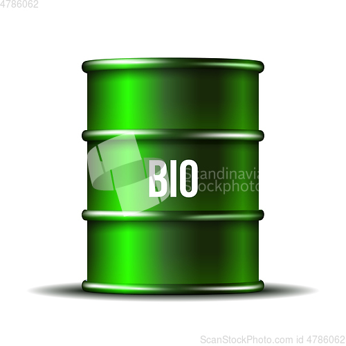 Image of Green barrel of biofuel with word BIO isolated on white background