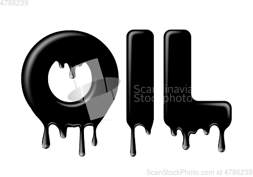Image of Vector word made of flowing liquid black oil.