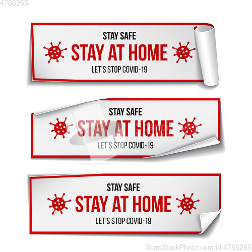 Image of Stay at home. Coronavirus Covid-19, quarantine motivational phrase.