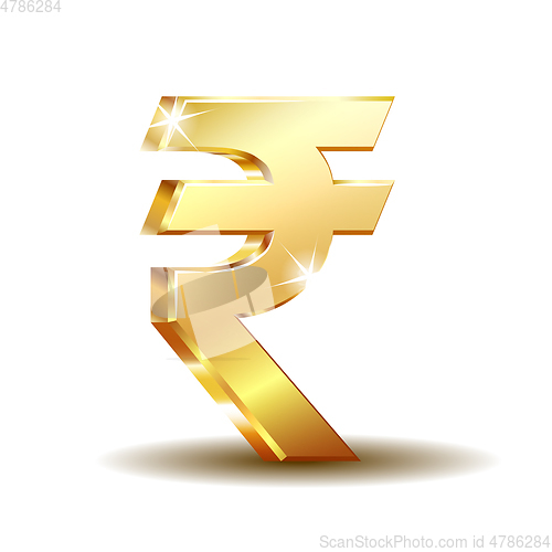 Image of Golden Rupee Currency Icon Isolated on white