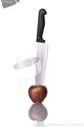 Image of Knife cutting an apple