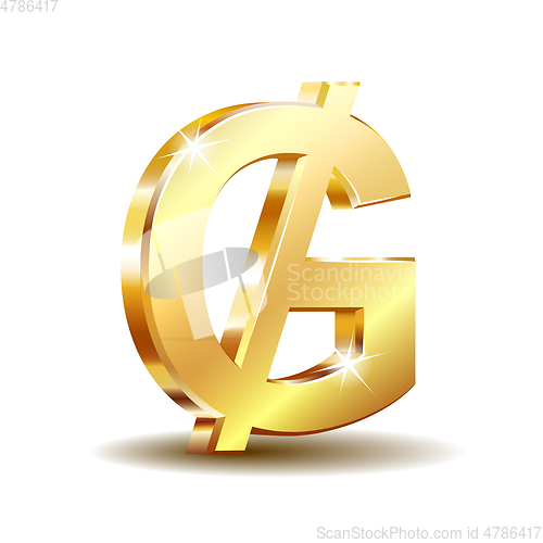 Image of Paraguayan guarani currency symbol, gold money sign