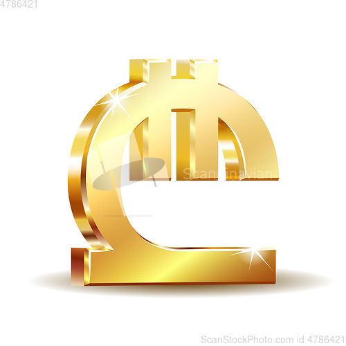 Image of Georgian lari currency symbol, golden money sign