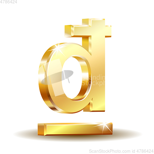 Image of Vietnamese Dong currency sign. Golden shiny money symbol.