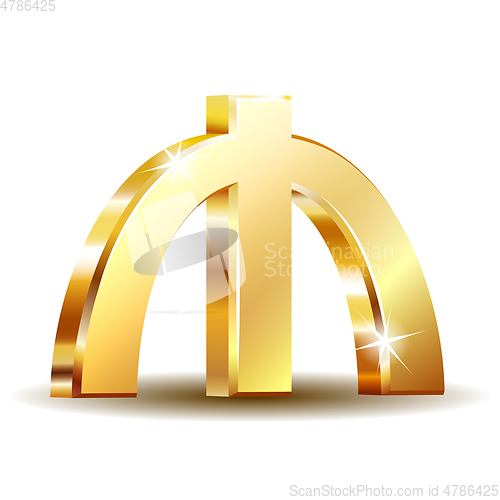 Image of Azerbaijani manat currency symbol, golden money sign