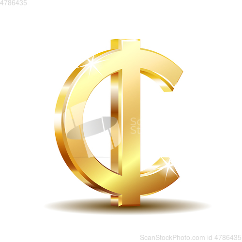 Image of Ghana Cedi currency symbol, gold money sign, vector illustration