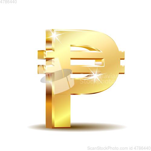 Image of Philippine peso currency symbol, golden money sign