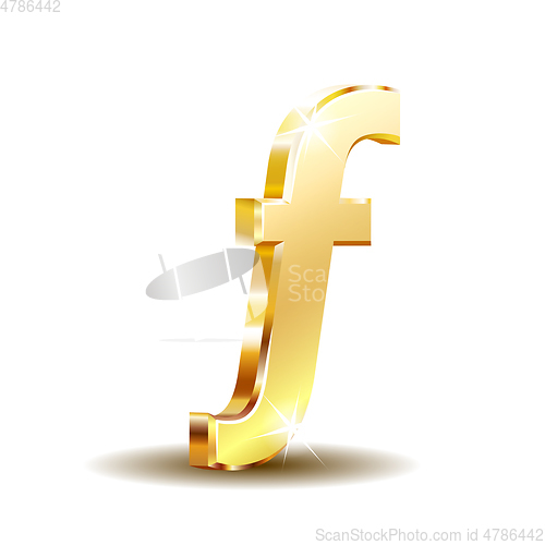 Image of Florin currency vector icon, mathematical function symbol sign