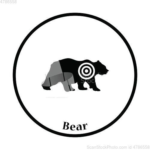 Image of Bear silhouette with target  icon