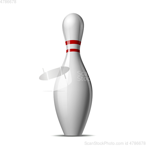 Image of Bowling pin with a colored stripe isolated on a white background