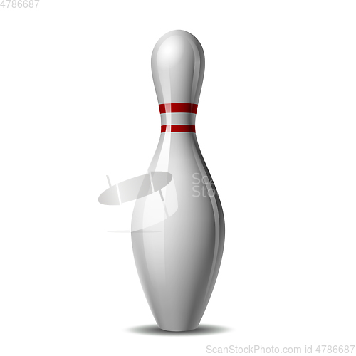 Image of Bowling pin with a colored stripe isolated on a white background