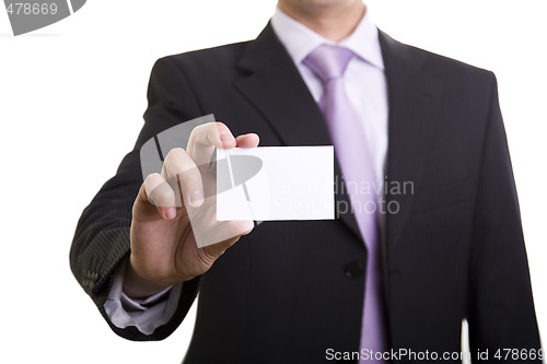 Image of Businessman showing is card