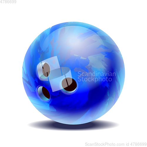 Image of Blue glossy multi-colored bowling ball isolated on a white