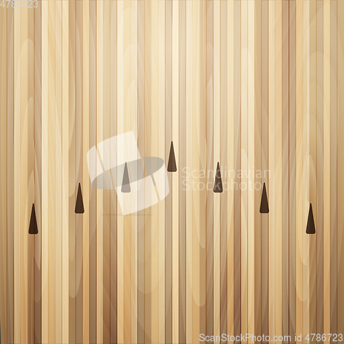 Image of Bowling street wooden floor. Bowling alley background