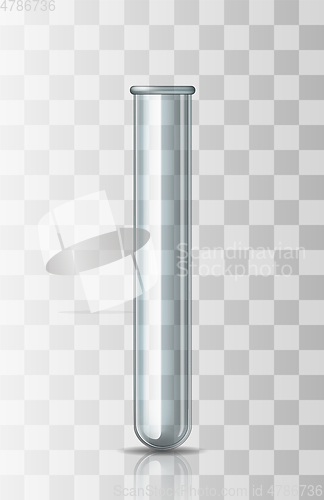 Image of Empty transparent scientific or medical glassware - test tube.