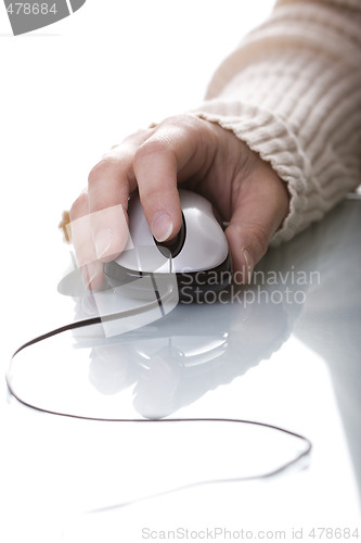 Image of Woman hand on a mouse