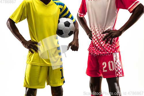 Image of Professional african football or soccer players isolated on white background