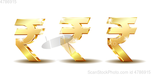 Image of Golden Rupee Currency Icon Isolated on white