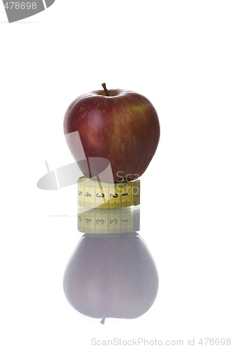 Image of Red apple over a measure tape