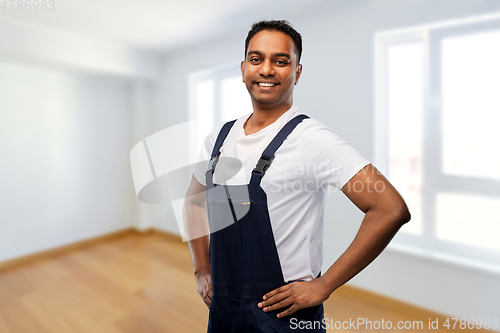 Image of happy smiling indian worker or builder
