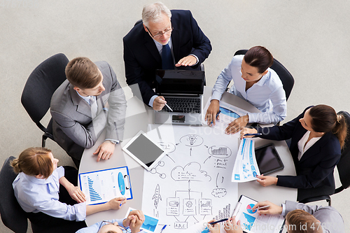 Image of business team with scheme meeting at office