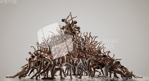 Image of The group of modern ballet dancers. Contemporary art ballet