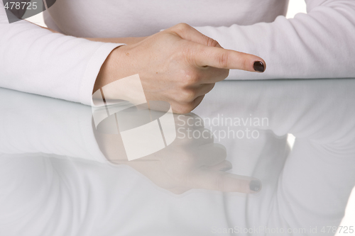 Image of woman pointing finger