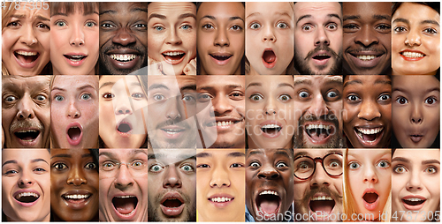 Image of Close up portrait of young people full of expression