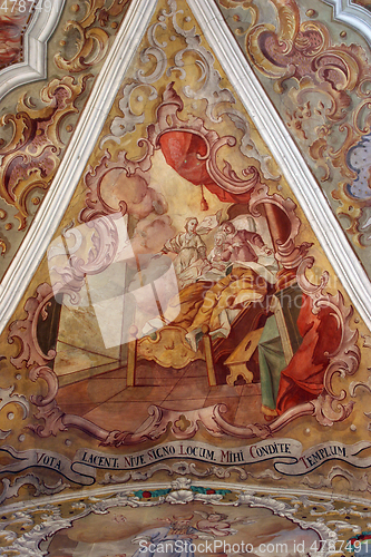 Image of Fresco painting on the ceiling of the church