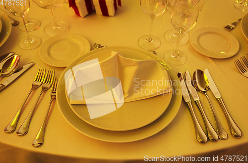 Image of Beautiful table set for wedding