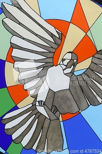 Image of Holy Spirit Bird, stained glass