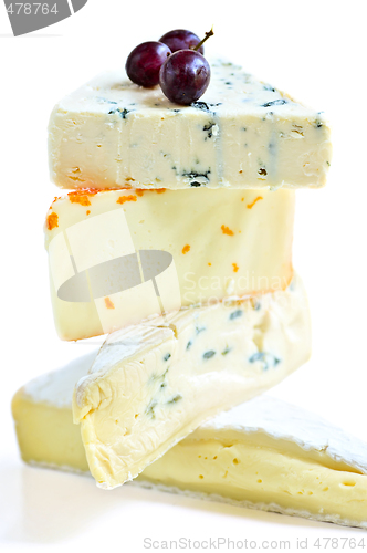 Image of Stack of various cheeses