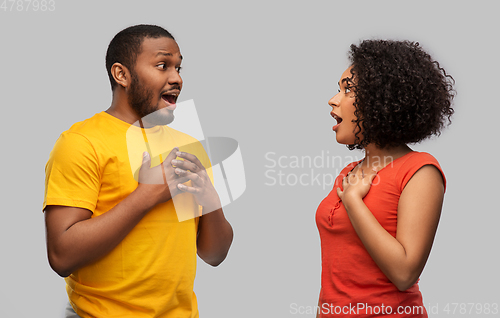 Image of happy excited african american couple