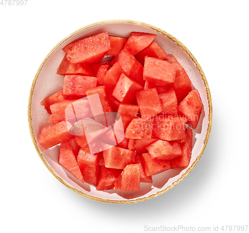 Image of bowl of watermelon pieces