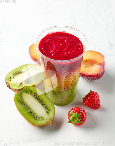 Image of glass of colorful smoothie