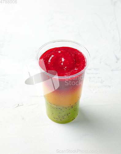 Image of glass of colorful smoothie