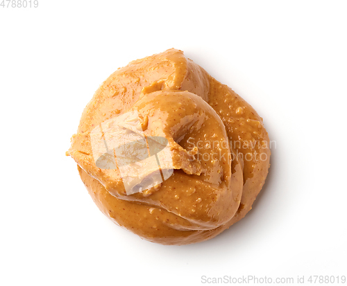 Image of peanut butter on white background