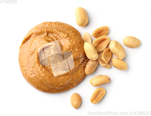 Image of peanut butter on white background