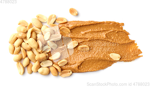Image of peanut butter on white background