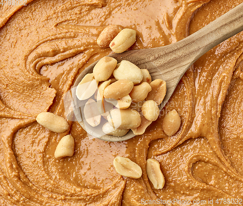 Image of spoon of roasted salted peanuts