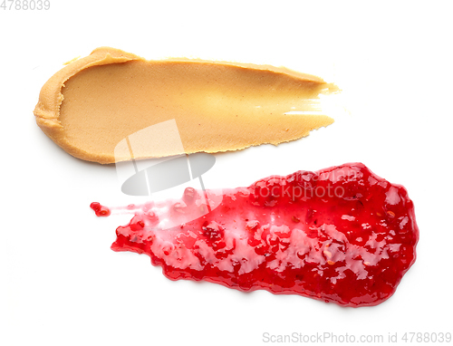 Image of peanut butter and raspberry jam