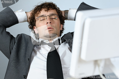 Image of sleeping businessman